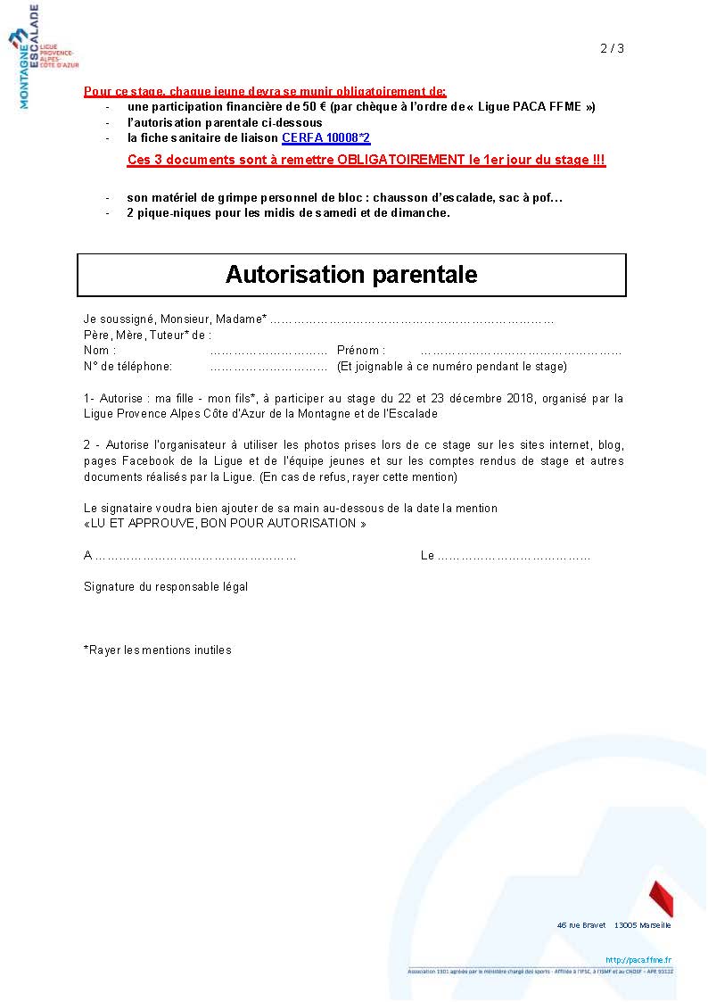 Stage Ligue PACA FFME 1 CREPS Page 2
